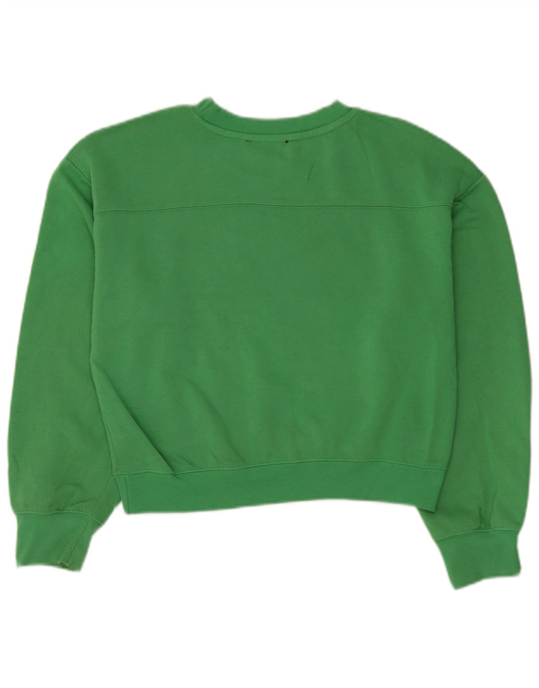 Zara Damen Crop Oversized Sweatshirt Pullover UK 10 Small Grün Polyester