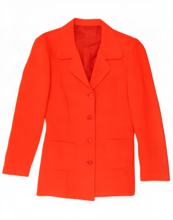 Vintage Damen 4-Knopf-Blazerjacke UK 12 Mittelrot