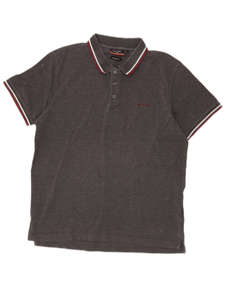 Pierre Cardin Herren-Poloshirt mit normaler Passform, große graue Baumwolle