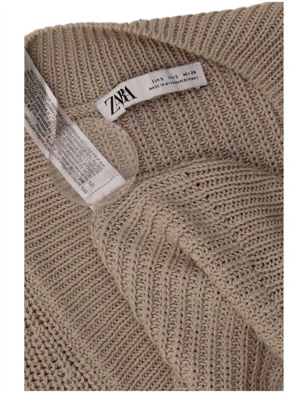 Zara Herren Weste Tank Top Small Braun Acryl