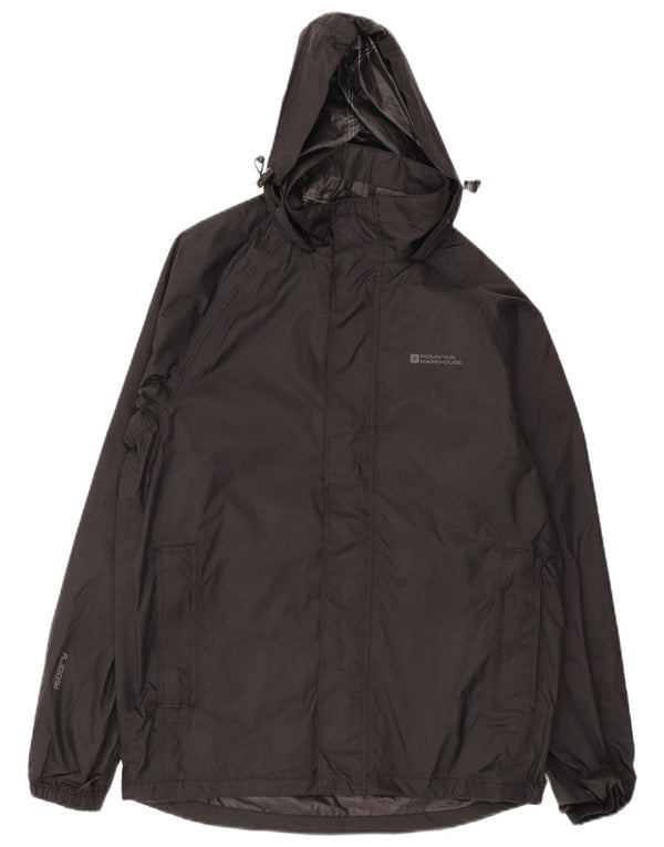 Mountain Warehouse Herren-Regenjacke mit Kapuze, UK 34, XS, Schwarz, Nylon, Sport