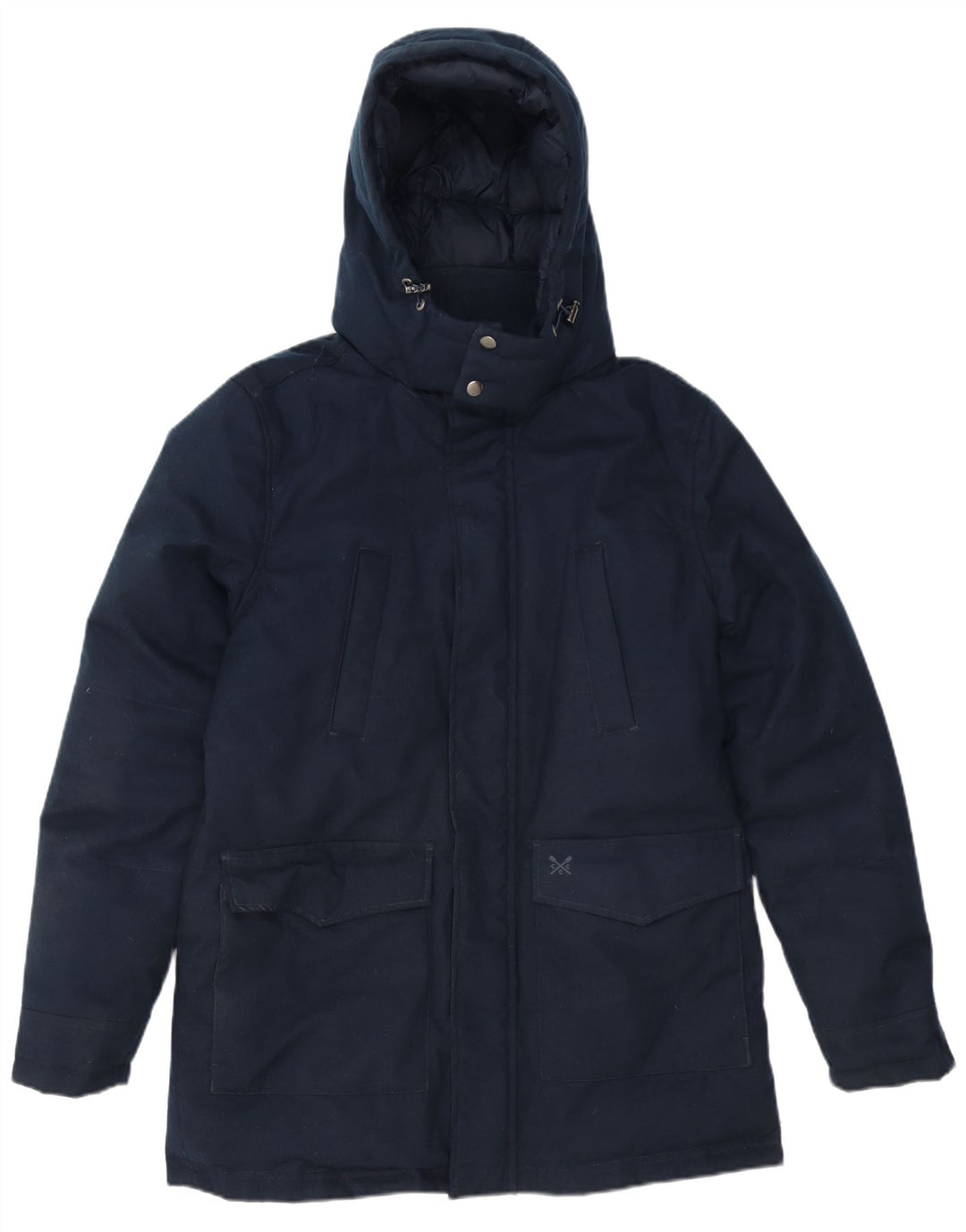 Crew Clothing Wattierte Herrenjacke mit Kapuze, UK 36, Größe S, Marineblau, Polyester