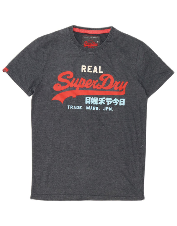 Superdry Herren Grafik-T-Shirt-Oberteil aus mittelgrauer Baumwolle