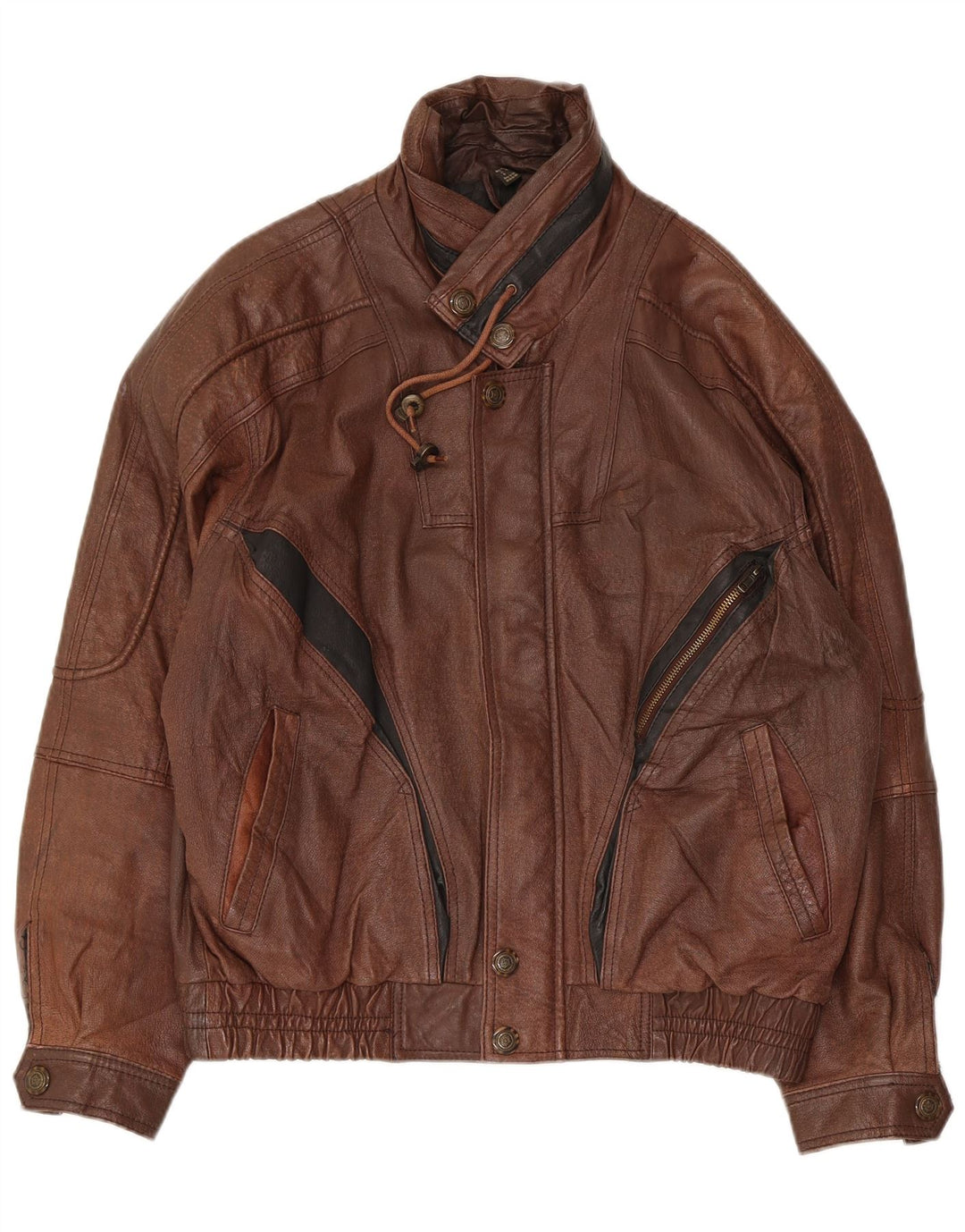 VINTAGE Herren Lederjacke UK 38 Mittelbraunes Leder