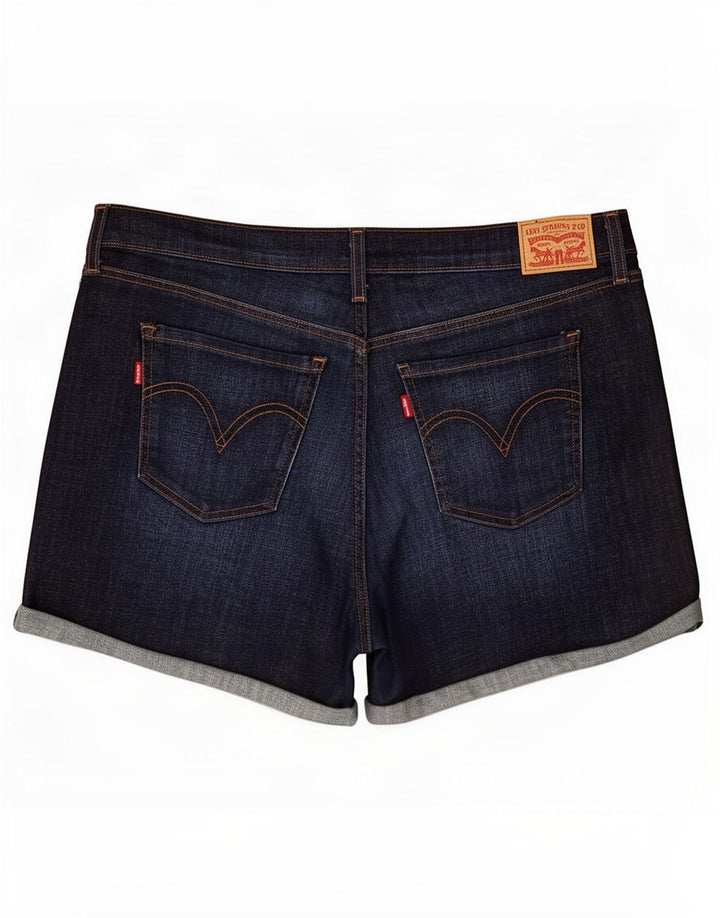 Levi's Damen Distressed Mid Rise Denim Shorts W33 Large Marineblaue Baumwolle