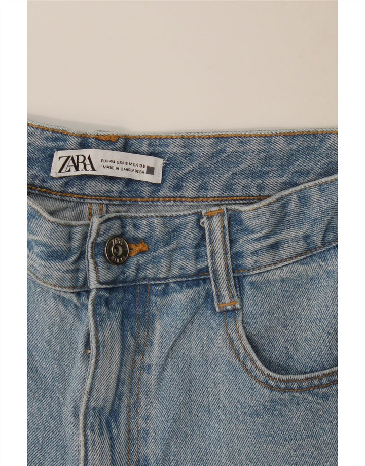 Zara Damen-Jeansshorts mit hoher Taille, EU 40, Mittel W30, Blau