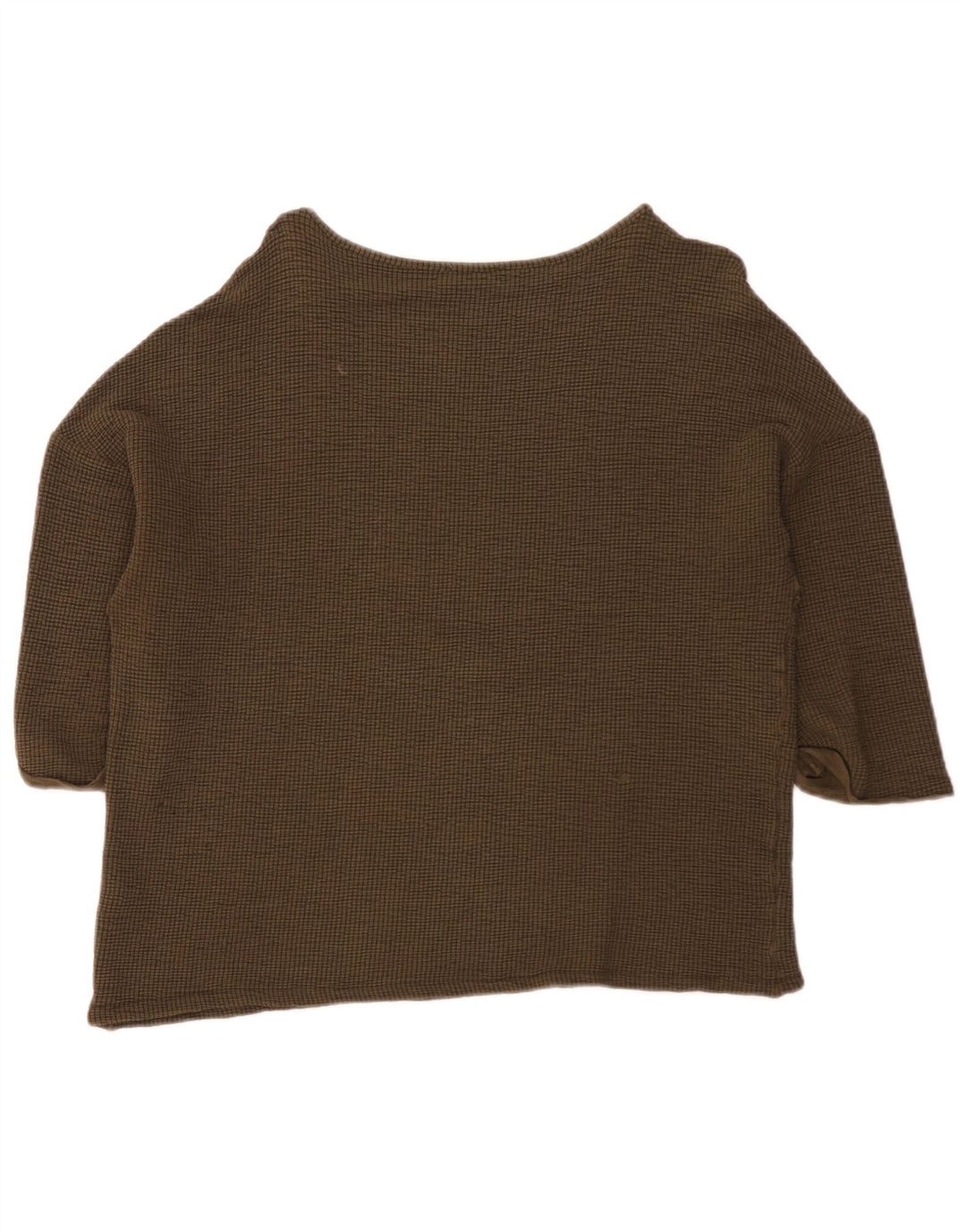 Zara Damen-Oversize-Top mit 3/4-Ärmeln, UK-Größe 14, mittlere Khaki-Viskose