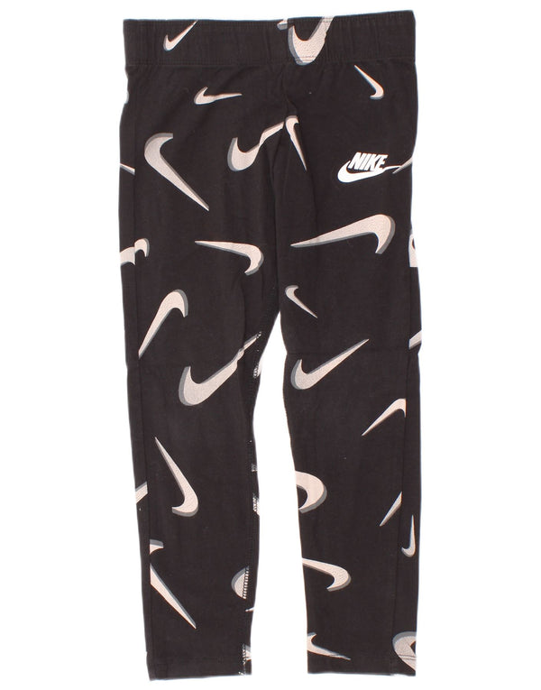 Puma Tight Fit Grafik-Leggings für Mädchen, 6–7 Jahre, XS, schwarze Baumwolle