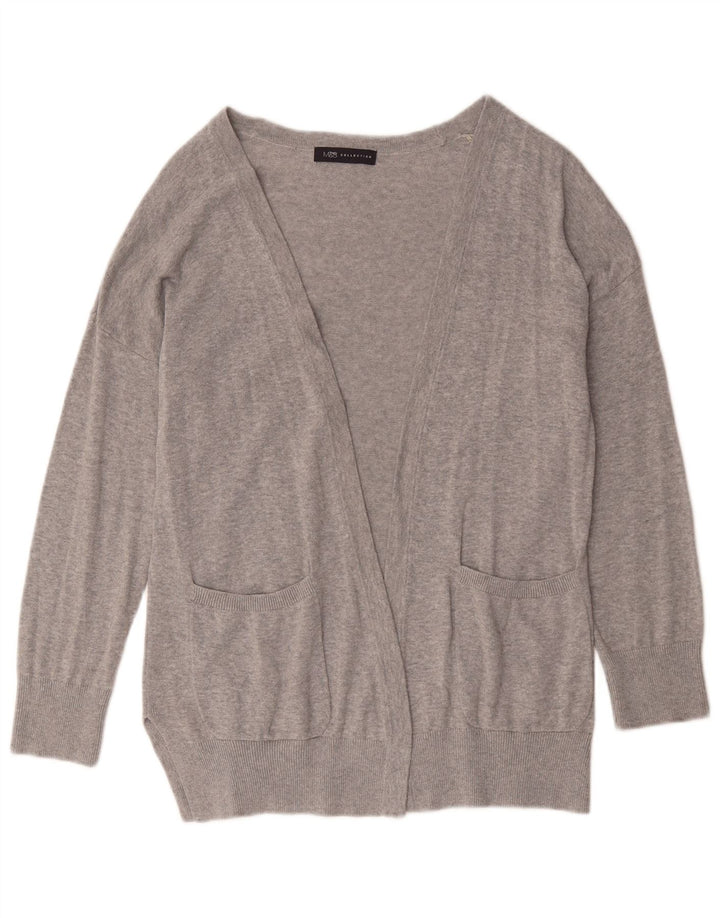 Marks & Spencer Damen-Cardigan-Pullover UK 14 Mittelgraue Baumwolle