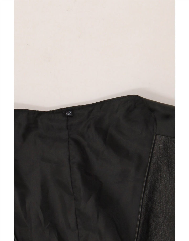 Vintage Herren Lederweste Medium Schwarz