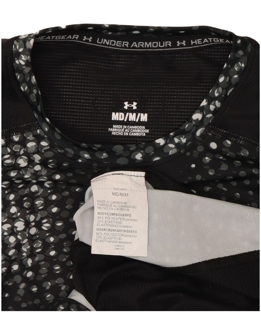 Under Armour Womens Graphic T-Shirt Top UK 12 Mittelschwarzes Polyester