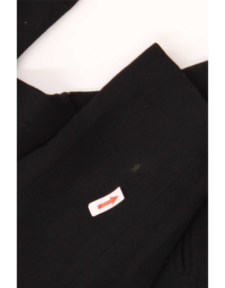 Max Mara Damen 1-Knopf-Blazer-Jacke, UK 16, große schwarze Schurwolle