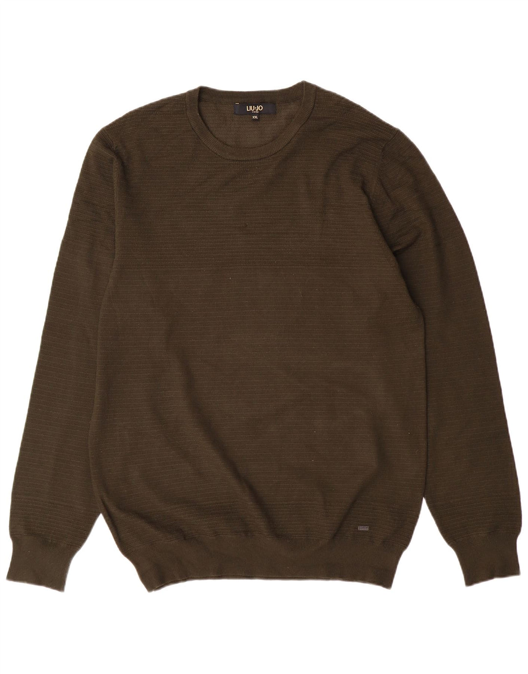 Liu Jo Herren-Pullover mit Rundhalsausschnitt, 2XL, Khaki, Viskose