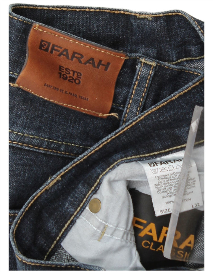 Farah Herren Straight Jeans W36 L32 Marineblaue Baumwolle