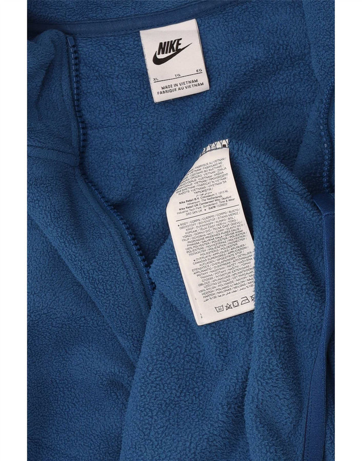Nike Herren-Fleecepullover mit Reißverschluss, XL, blaues Polyester