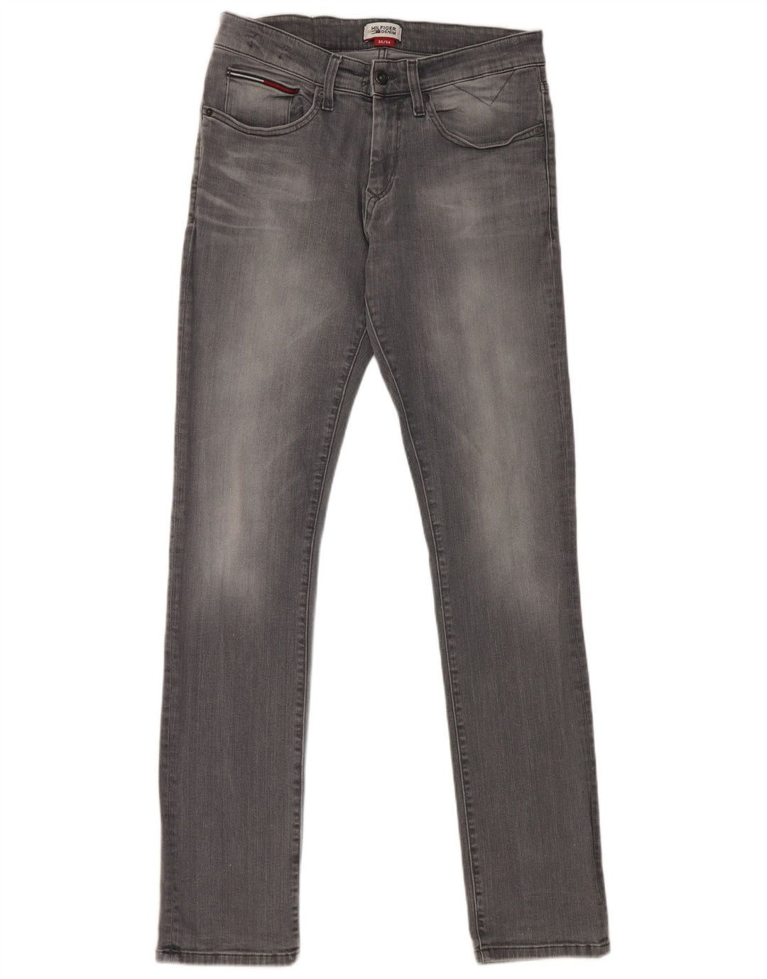 Tommy Hilfiger Herren Slim Jeans W33 L34 Graue Baumwolle