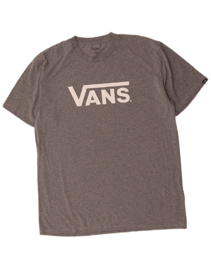 Vans Herren-T-Shirt mit Grafik, Größe L, Grau, Baumwolle