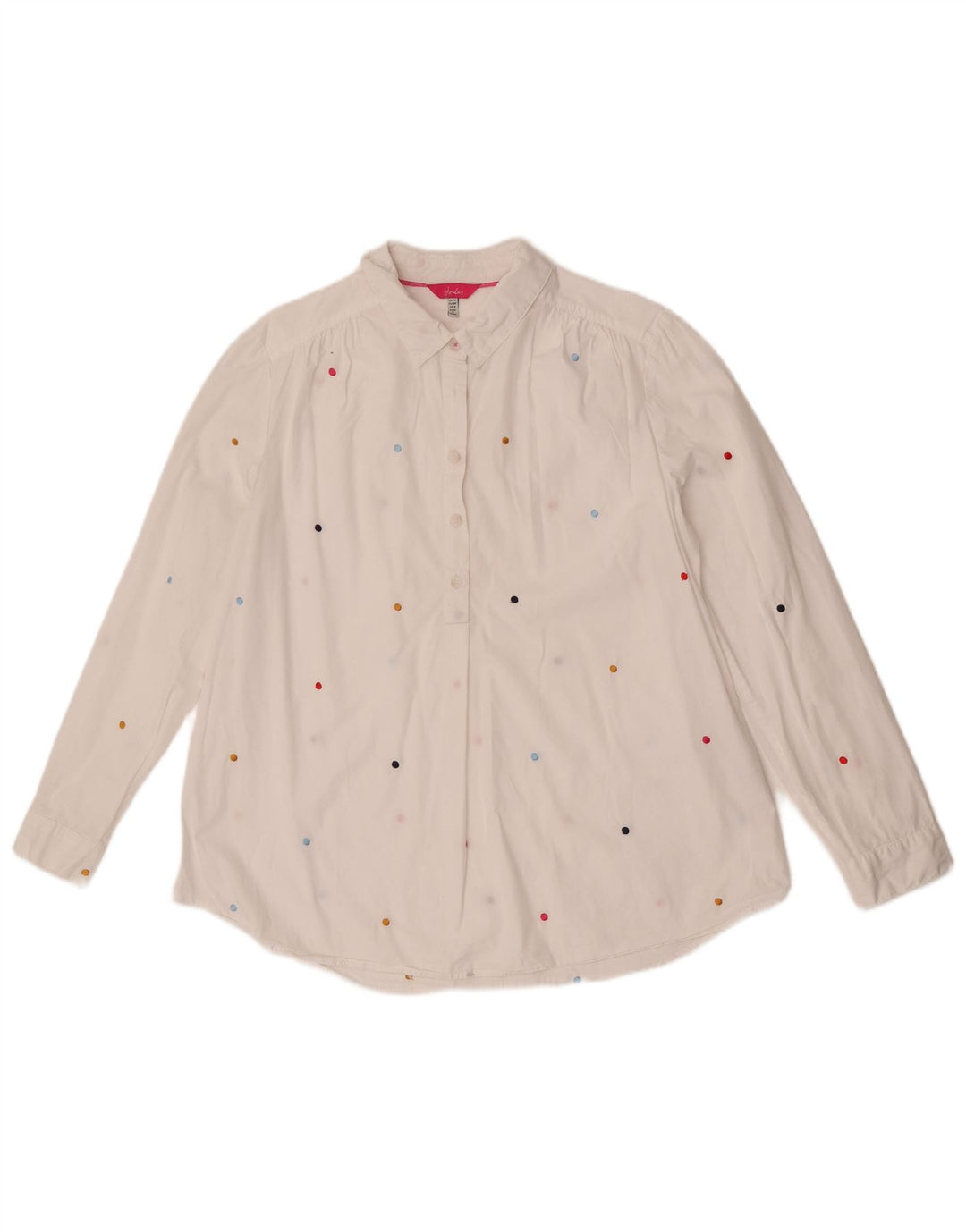 Joules Damen Pullover-Hemd UK 12 Mittelweiß gepunktete Baumwolle