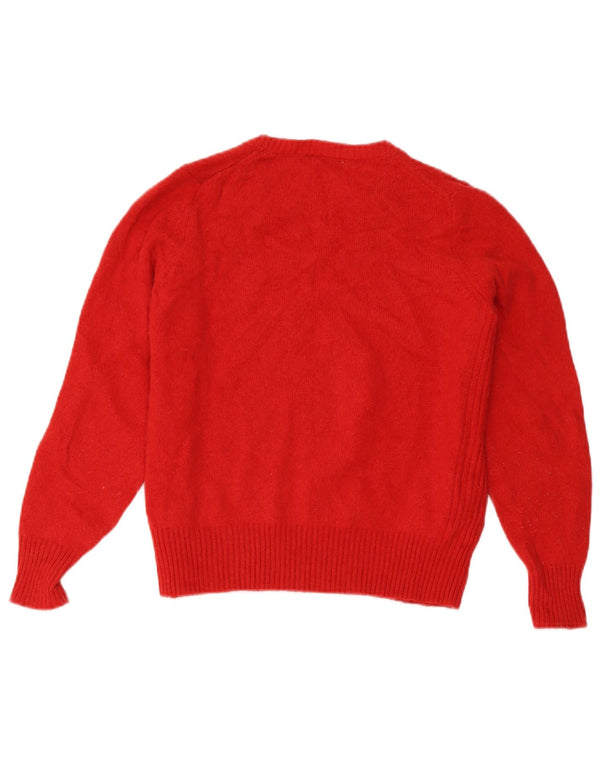 Marks & Spencer Damen-Pullover mit U-Boot-Ausschnitt, UK 18, XL, rote Lammwolle