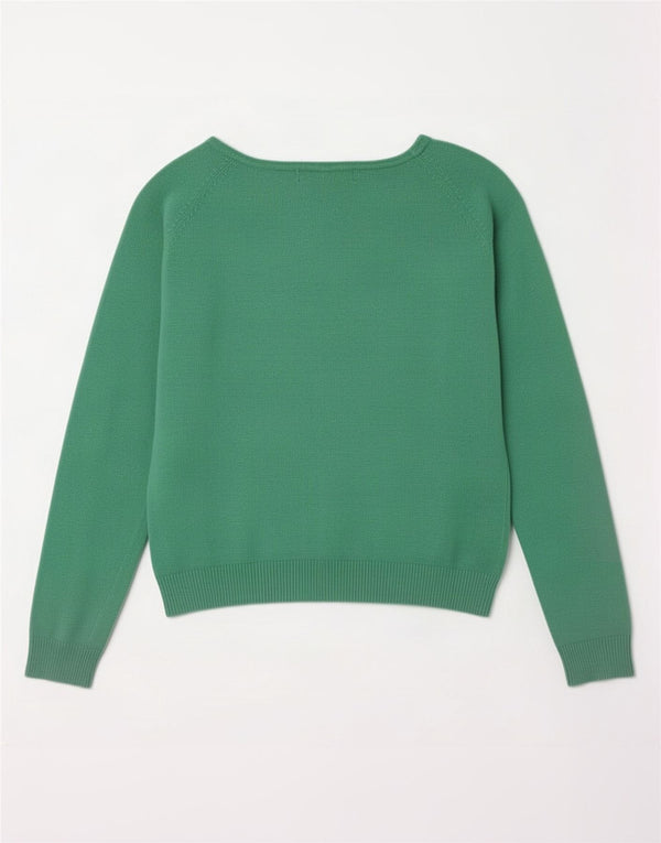 Zara Damen Crop Top UK 14 Große grüne Baumwolle