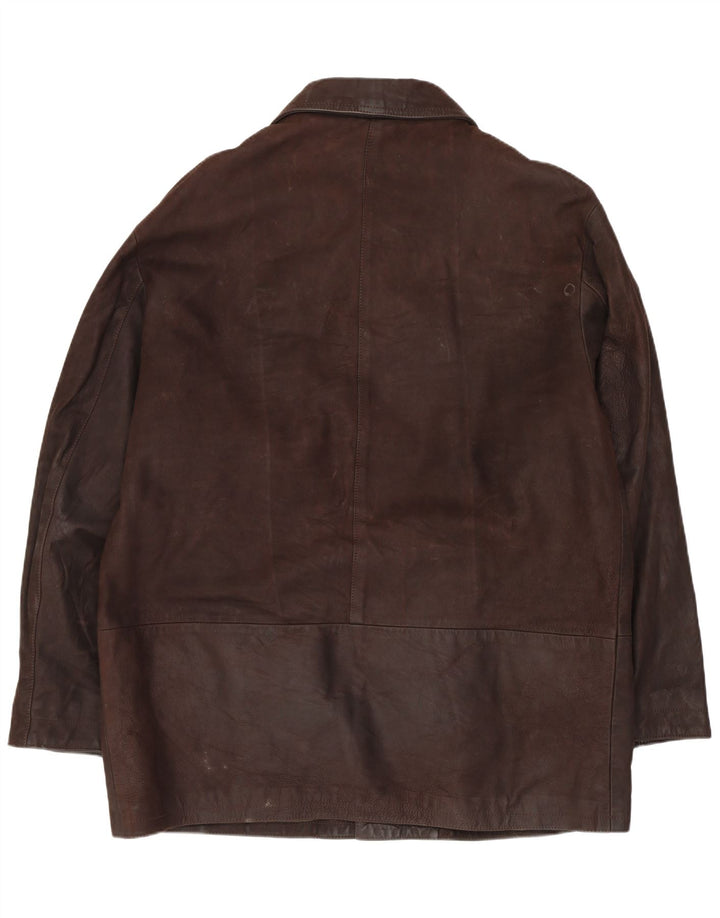 Vintage Mens Leather Jacket IT 50 Large Brown