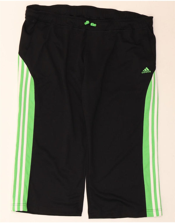 Adidas Damen Capri-Trainingshose UK 22 3XL Schwarz Colourblock