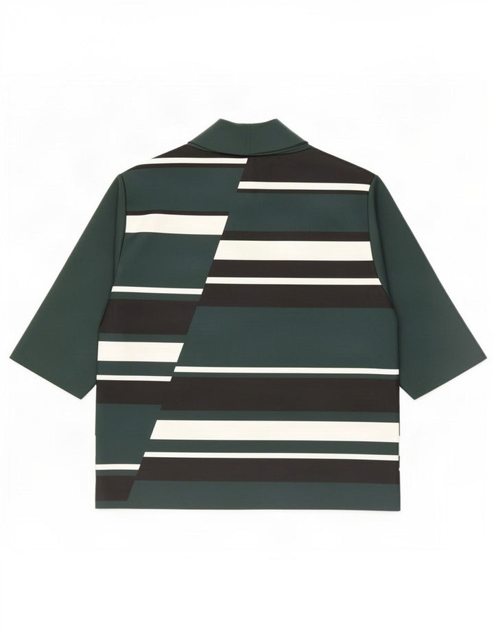 Zara Damen-Blusenoberteil UK 12 Mittelgrünes Colourblock-Polyester