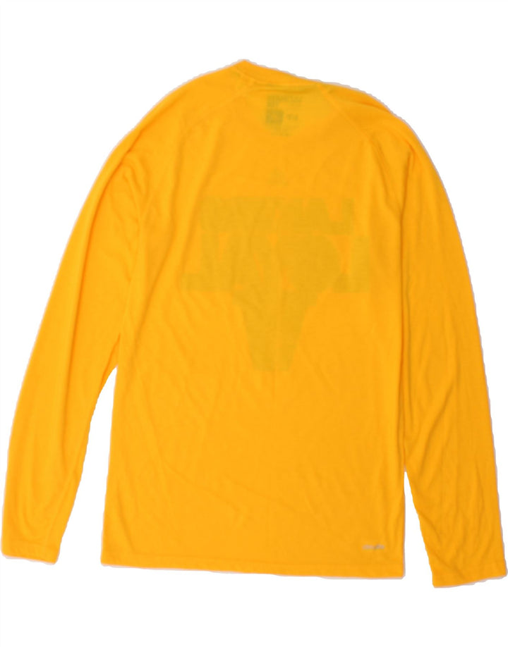 ADIDAS Mens Lakers Graphic Top Long Sleeve Small Yellow Polyester Vintage Adidas and Second-Hand Adidas from Messina Hembry 