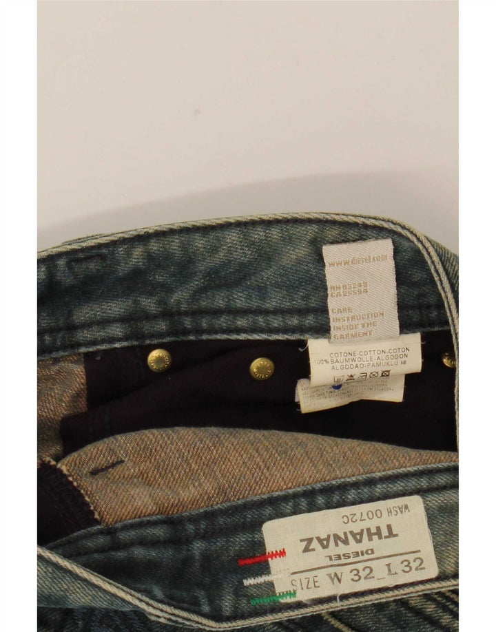 Diesel Herren Thanaz Cropped Jeans W32 L24 Blaue Baumwolle
