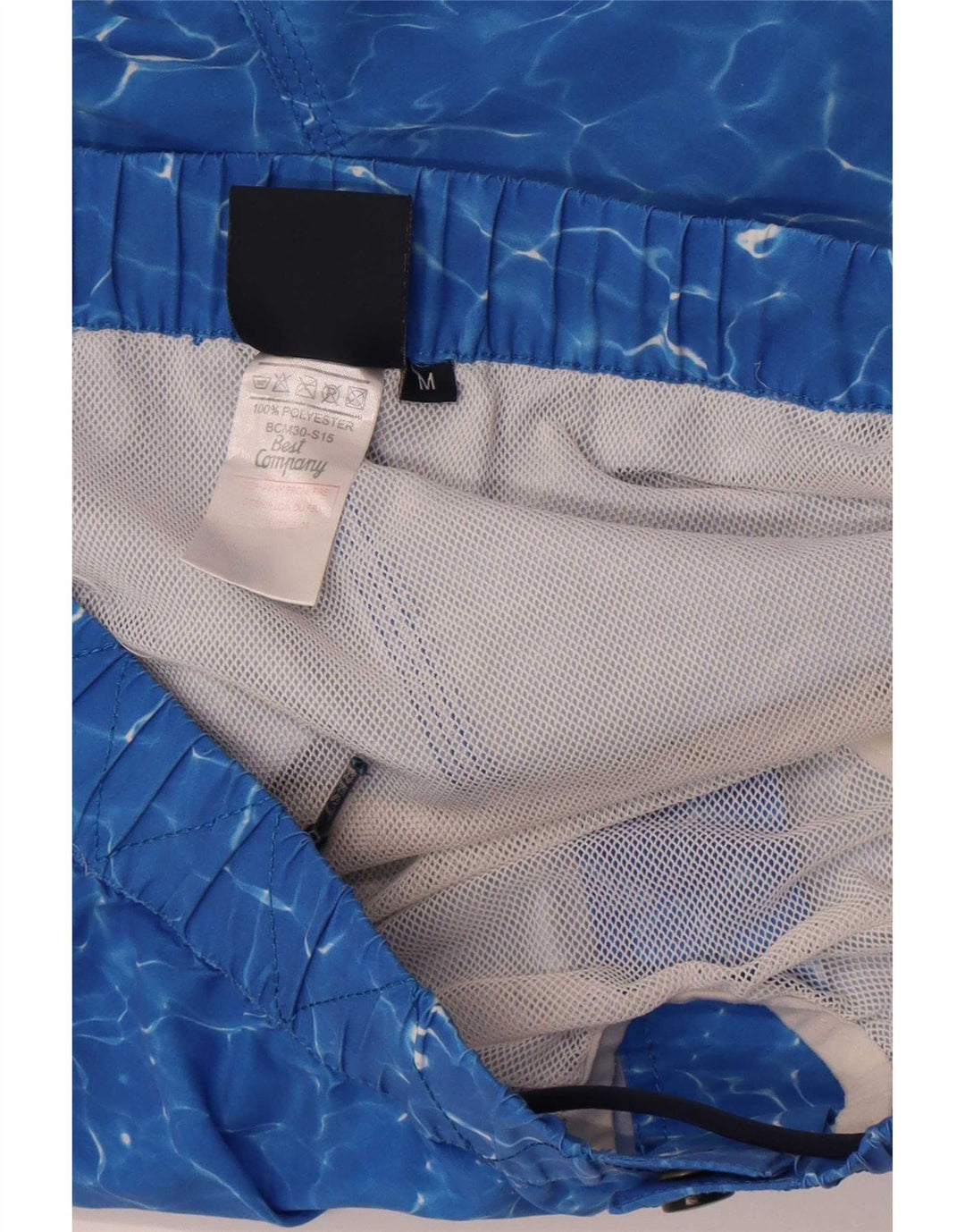 Best Company Herren-Badeshorts aus mittelblauem Batik-Polyester
