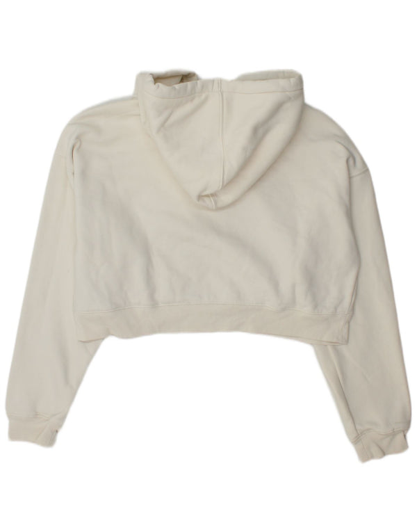 Dickies Damen Crop Hoodie Pullover UK 16 Large Off White Baumwolle