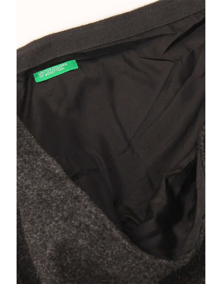 Benetton Damen A-Linien-Rock W32 Large Grau Colourblock