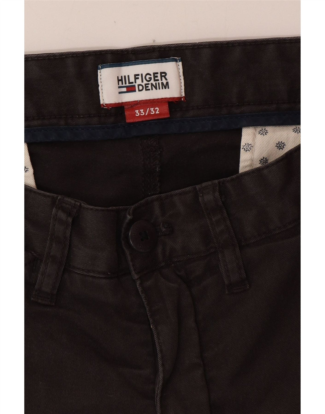 TOMMY HILFIGER Herren gerade Chinohose W33 L32 graue Baumwolle