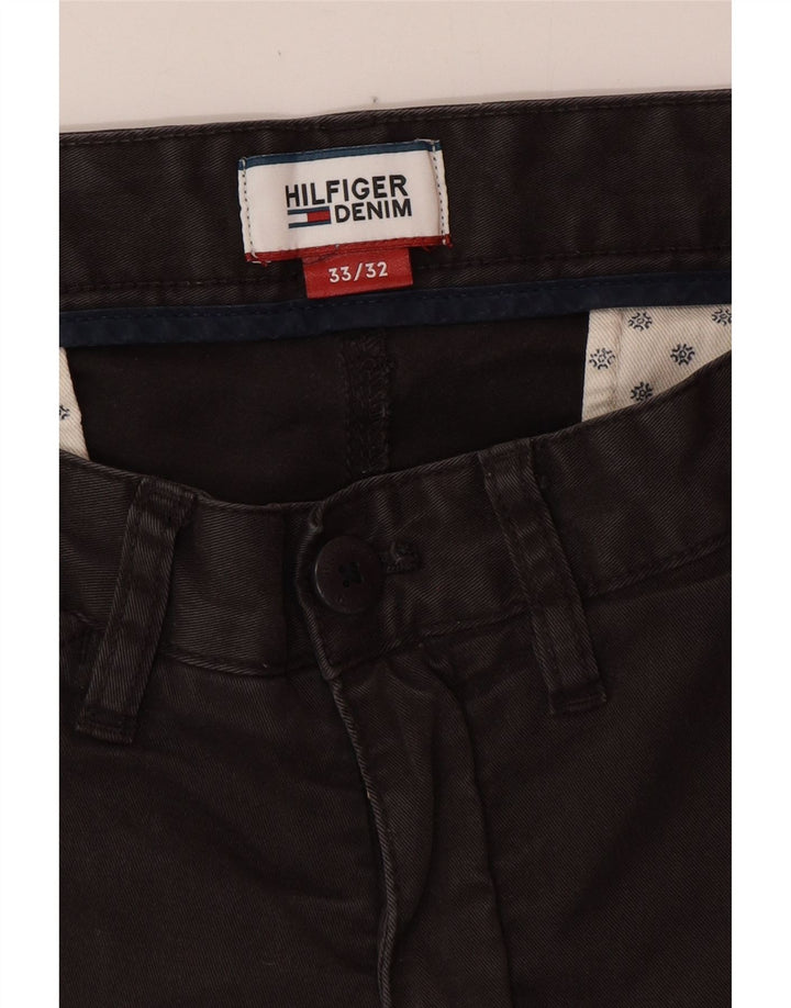 TOMMY HILFIGER Herren gerade Chinohose W33 L32 graue Baumwolle