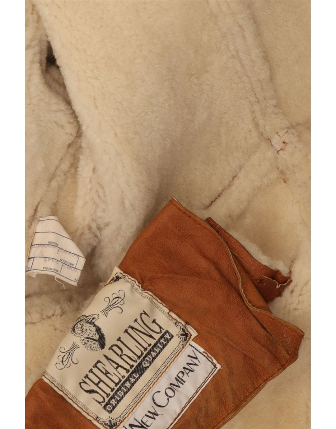 Vintage Herren Shearling Jacke UK 40 Großes braunes Leder