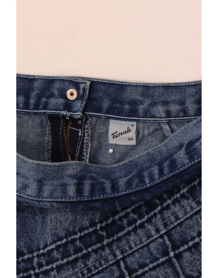 Vintage Damen Mini Jeansrock IT 44 Medium W30 Blaue Baumwolle