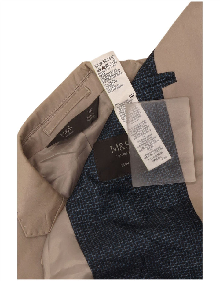 Marks & Spencer Herren-Slim-Fit-Blazer mit 2 Knöpfen, Gr. 36, Beige
