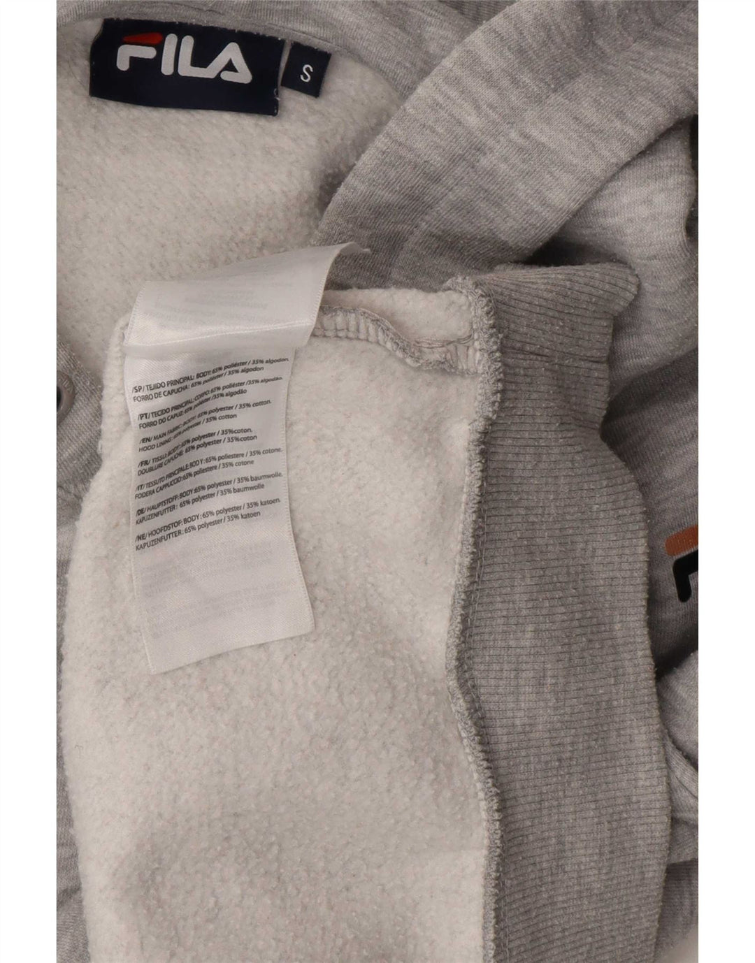 Fila Damen Übergroßer Kapuzenpullover UK 10 Small Grau Polyester