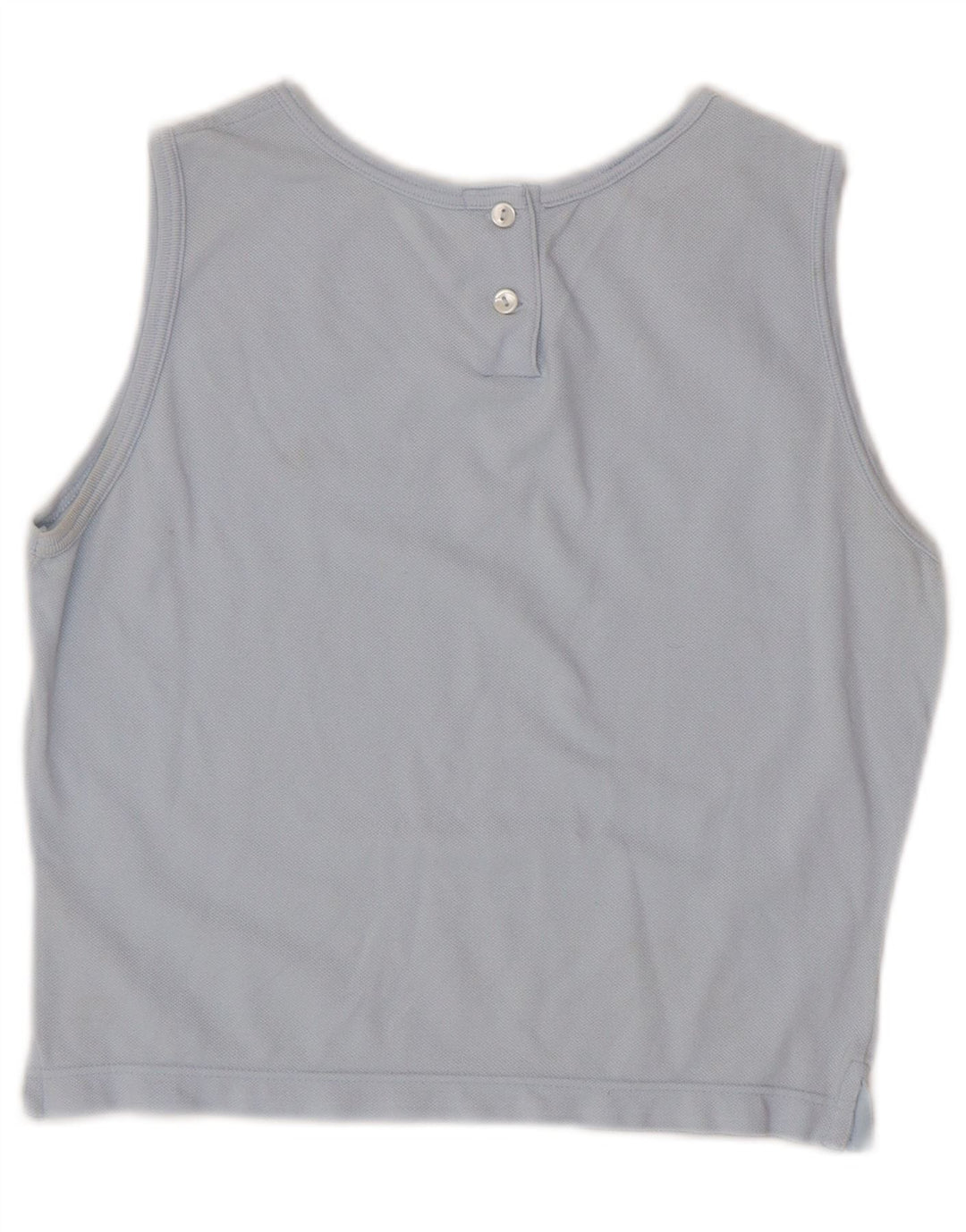 LACOSTE Damen Crop Vest Top Größe 40 Mittelblaue Baumwolle