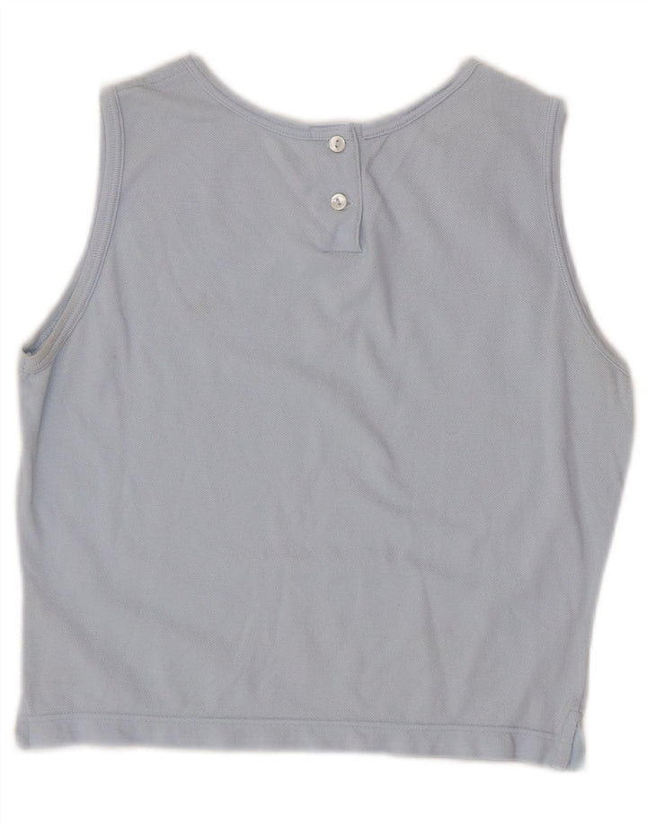 LACOSTE Damen Crop Vest Top Größe 40 Mittelblaue Baumwolle