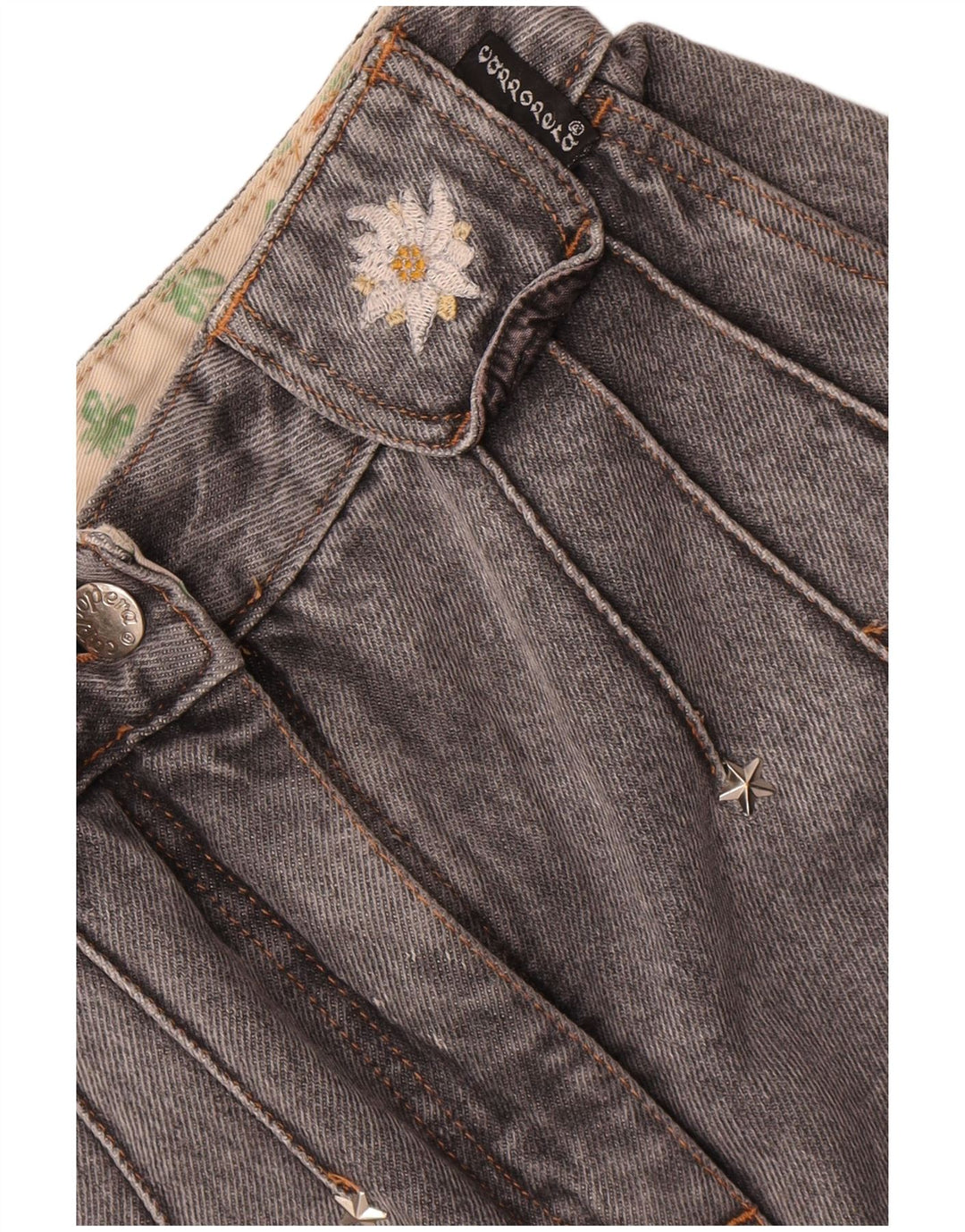 Cappopera Damen Tapered Jeans W24 L27 Graue Baumwolle