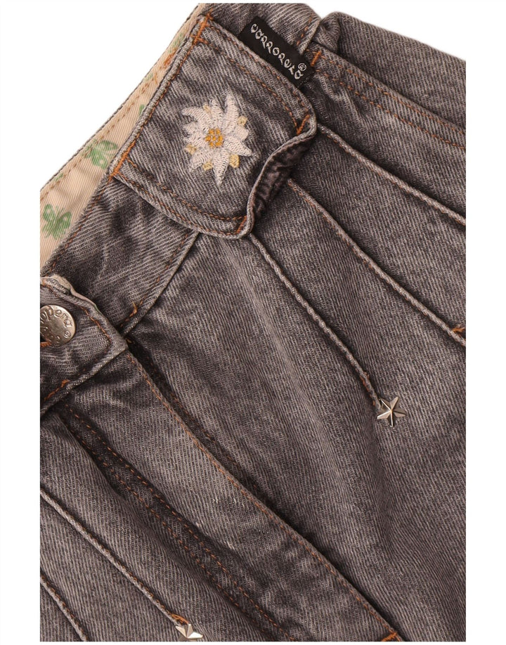 Cappopera Damen Tapered Jeans W24 L27 Graue Baumwolle