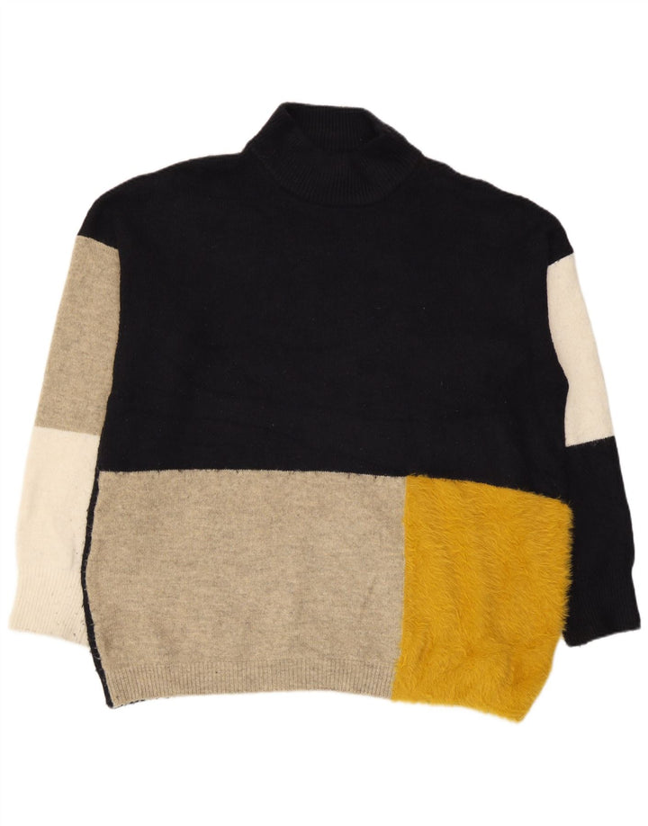 Marks & Spencer Herren-Pullover mit Rollkragen, groß, Marineblau, Farbblock