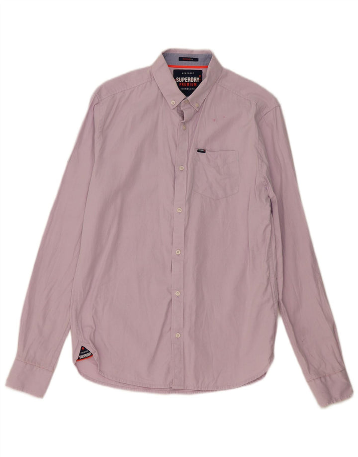Superdry Herren-Hemd mit normaler Passform, Größe S, Rosa