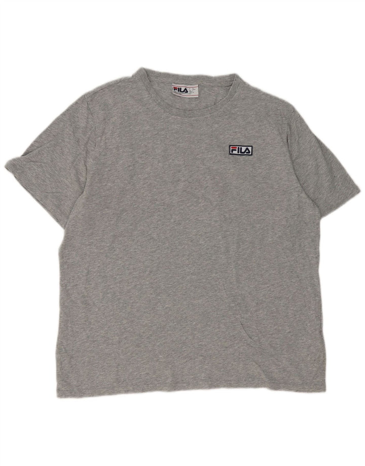 Fila Herren-T-Shirt-Oberteil, groß, grau gesprenkelte Baumwolle
