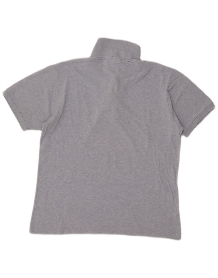 Lacoste Herren-Poloshirt mit klassischer Passform, Größe 4, mittelblau gefleckte Baumwolle