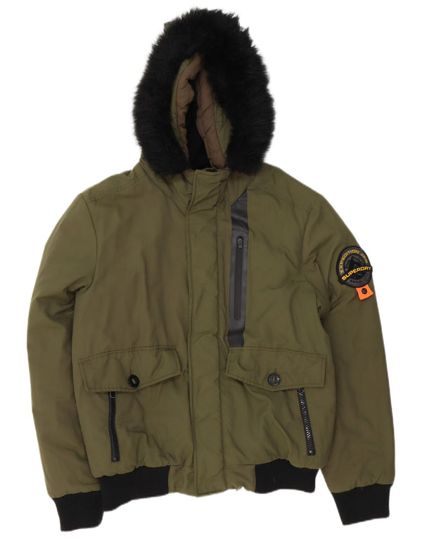 Superdry Herren Everest Mountain Parka Kapuzen-Bomberjacke UK 40 Large Khaki