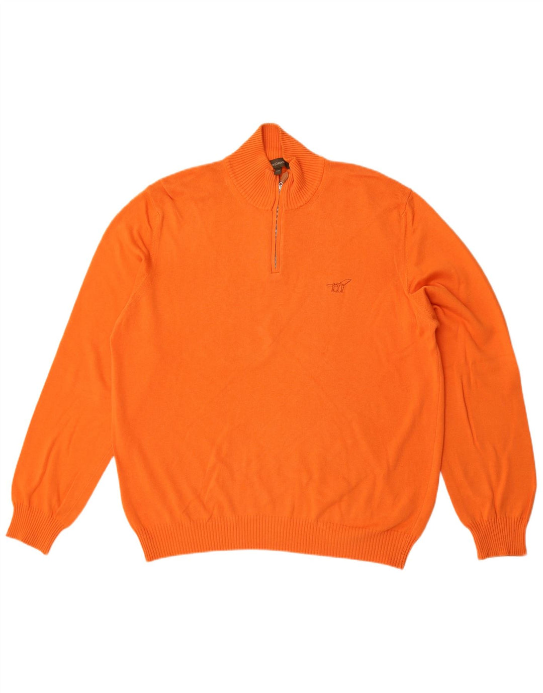 Henry Cottons Herren-Pullover mit Reißverschluss, 2XL, Orange, Baumwolle