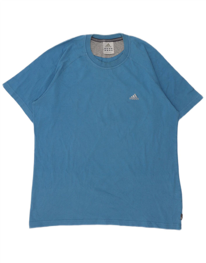 Adidas Herren T-Shirt Top mittelblaue Baumwolle