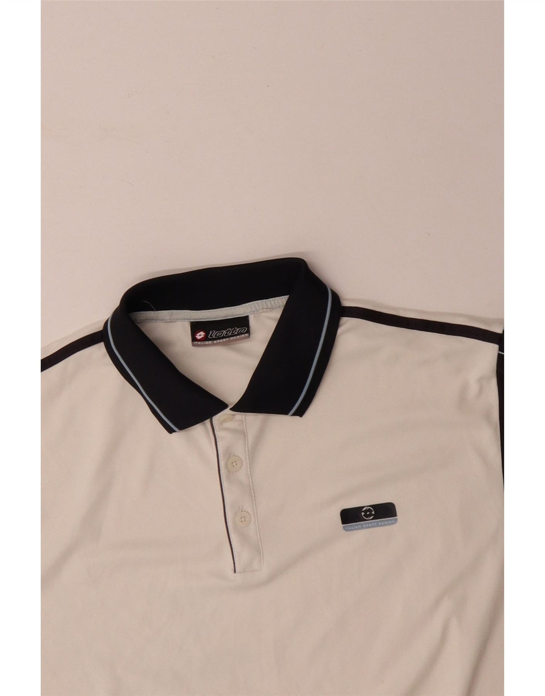 Lotto Herren-Poloshirt, groß, gebrochenes Weiß, Farbblock